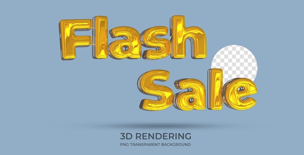 Flash sale text style 3d rendering transparent background 1