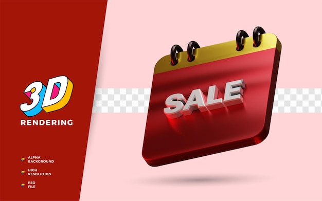 PSD flash sale time shopping day discount festival 3d render object illustration