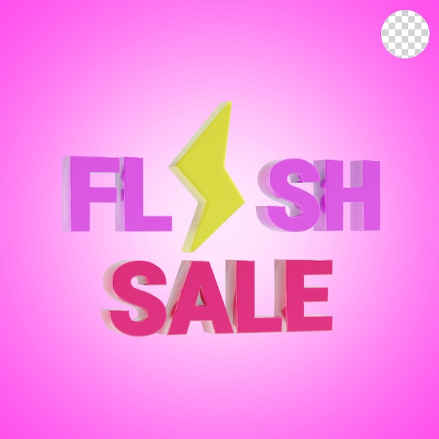 PSD flash sale winkelen tekst 3d icoon