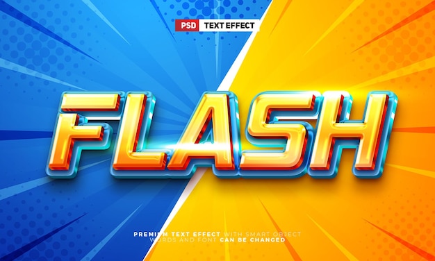 Flash stripheld glanzend 3d bewerkbaar teksteffect