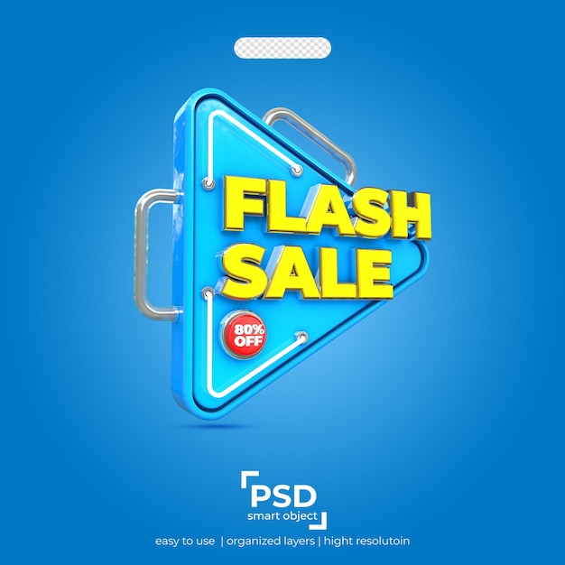 Flash-verkoop en 80 korting beste 3D-rendering op geïsoleerde achtergrond