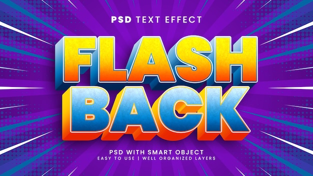 Effetto di testo modificabile flashback 3d con stile di testo cinematografico e cinematografico