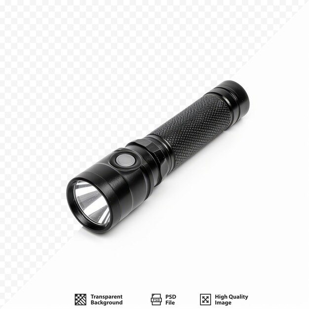 PSD flashlight isolated on white isolated background plastic flash light