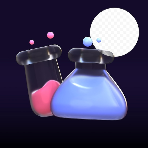 PSD flask 3d rendered image