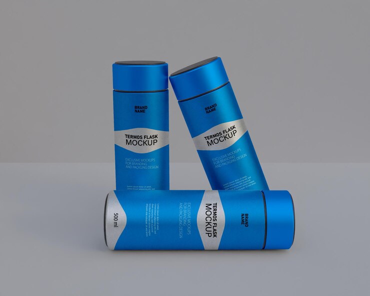 PSD flask mockup water termos flask mockup stainless sill