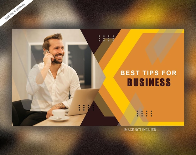 PSD flat abstract business youtube thumbnail design