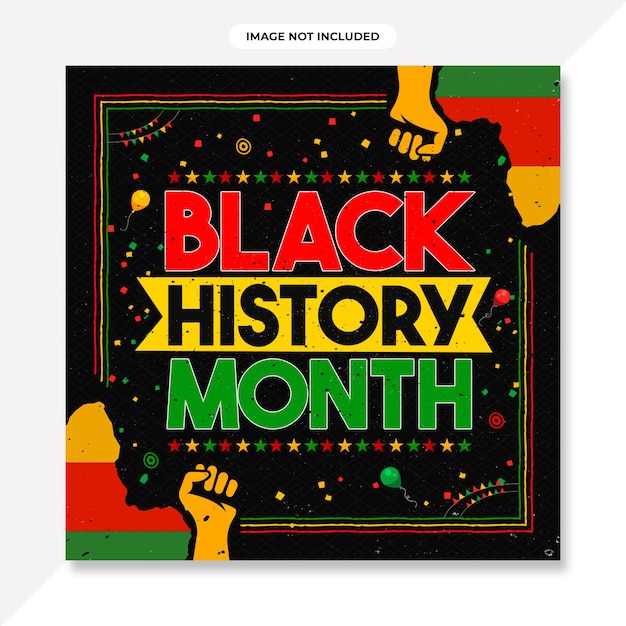 Banner orizzontale del mese della storia nera piatta. sfondo del mese della storia nera o afroamericano