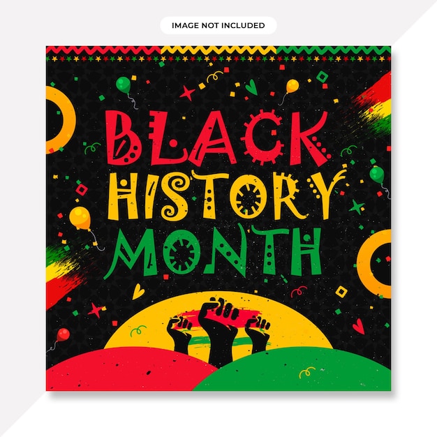 Flat black history month horizontal banner.Black history month background or african american