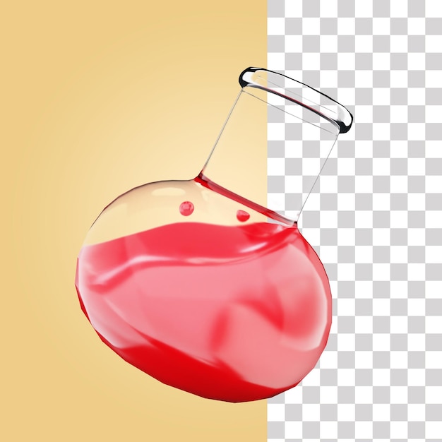 PSD flat bottomed flask 3d icon