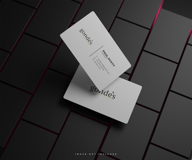 PSD flat business card mockup