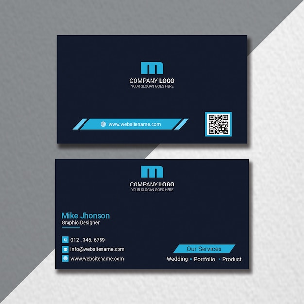 PSD flat business card template