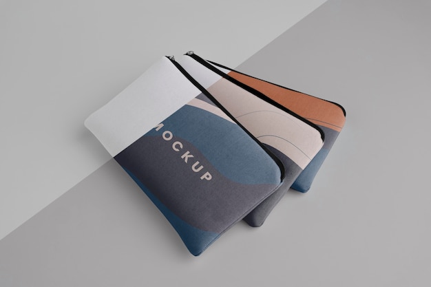 Flat canvas pouch mockup design