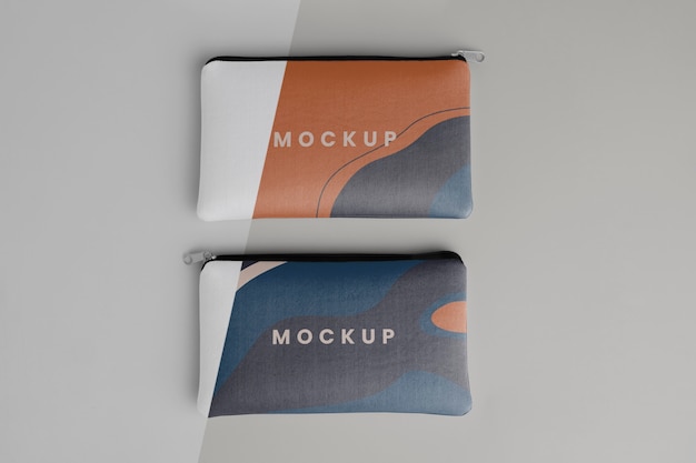 Flat canvas pouch mockup design