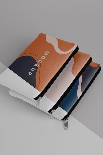 PSD flat canvas pouch mockup design