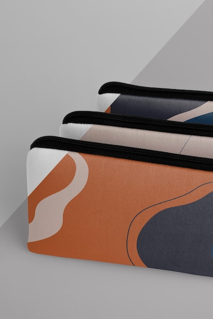 PSD flat canvas pouch mockup design