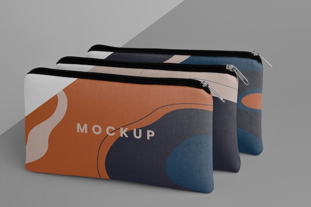 Flat canvas pouch mockup design