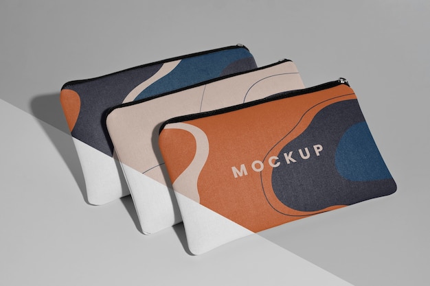 PSD flat canvas pouch mockup design