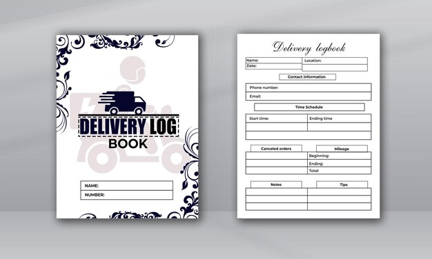 Premium PSD Flat delivery driver logbook kdp interior template Premium PSD Flat delivery driver logbook kdp interior template