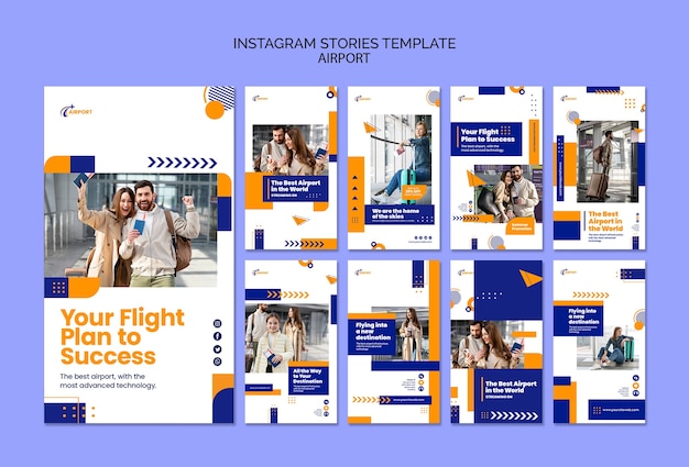 Flat design airport template template