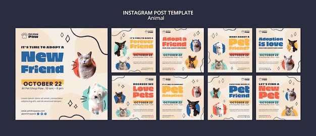 Flat design animal day template