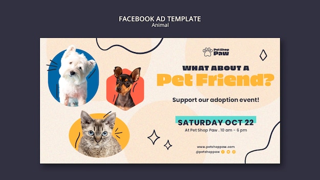 Flat design animal day template