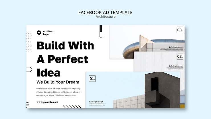 PSD เทมเพลตสถาปัตยกรรมแบบ flat design