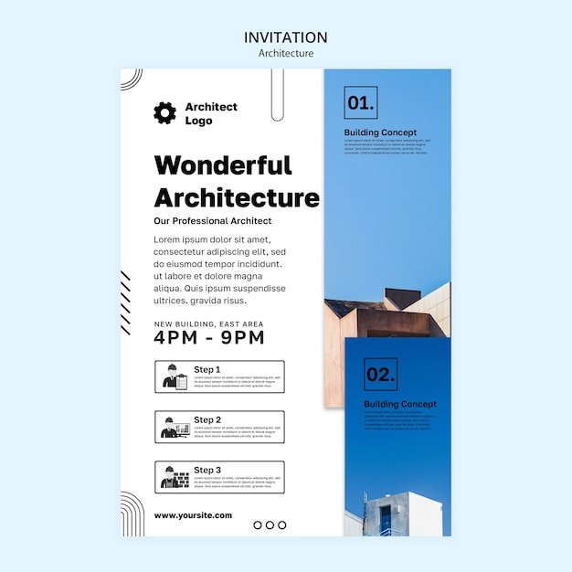 Flat design architecture template