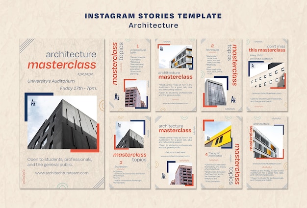 PSD flat design architecture template