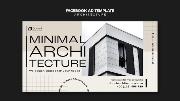 PSD flat design architecture template