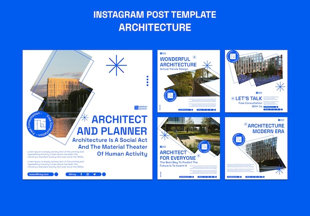 Flat design arkitektur mal