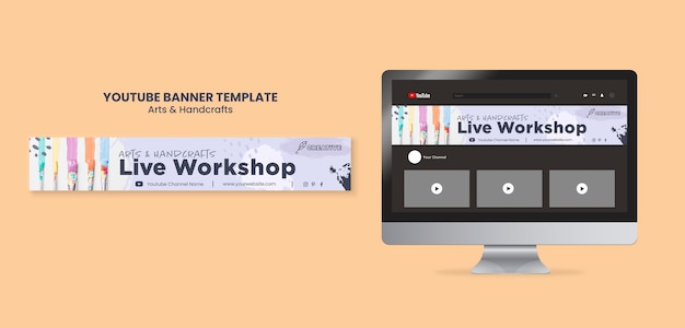 PSD flat design art and handcraft template