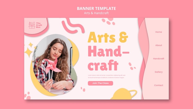 Flat design of art and handcrafts banner template