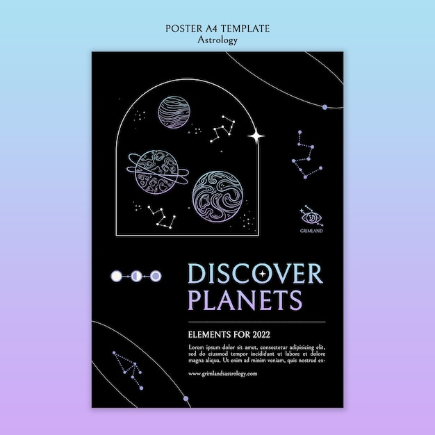 Flat design astrology poster template