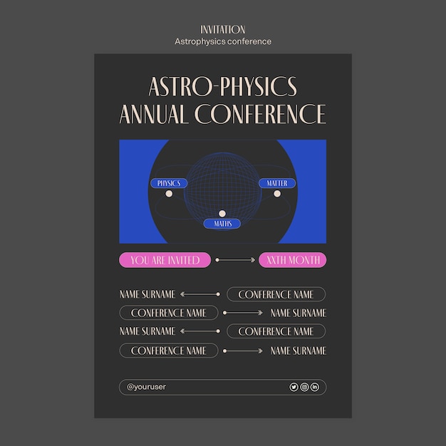 Flat design astrophysics conference template