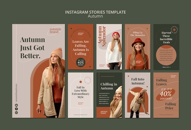 Flat design autumn sale template