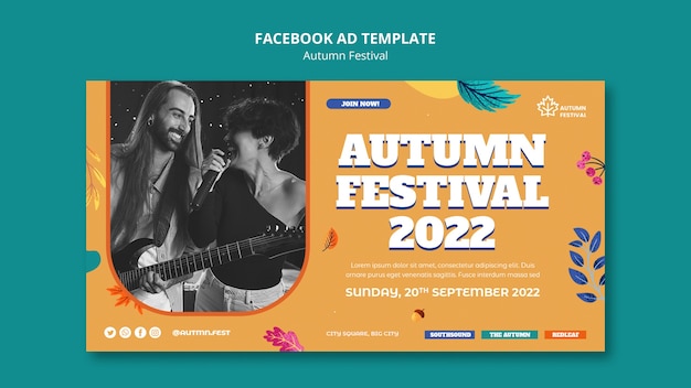 PSD modello di stagione autunnale design piatto