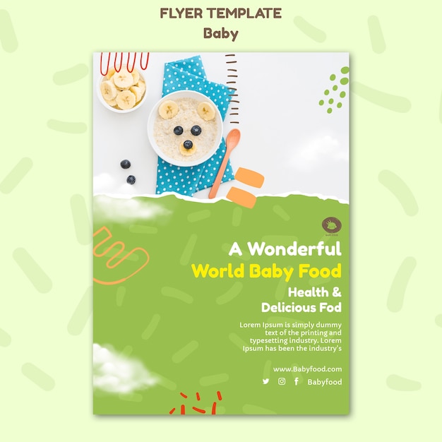 Flat design baby template