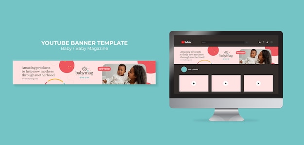 PSD flat design baby template