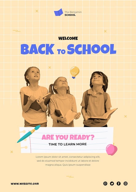 Flat design  back to school design template