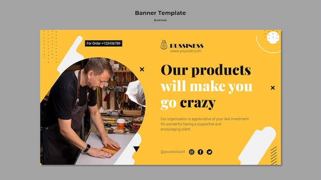 Flat design banner business template