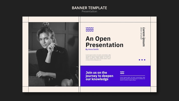 Flat design banner presentation template