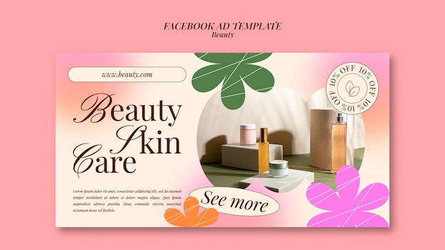 flat design beauty concept facebook template