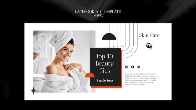 flat design beauty facebook template