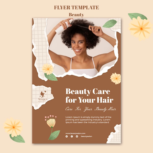 PSD flat design beauty template