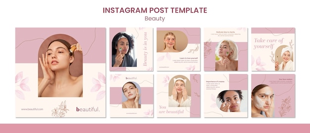 Flat design beauty template