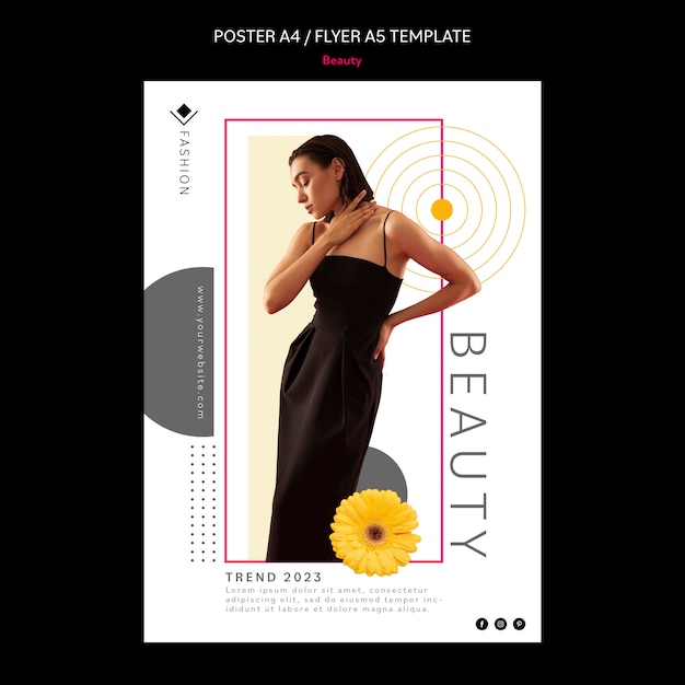 PSD flat design beauty treatment poster template