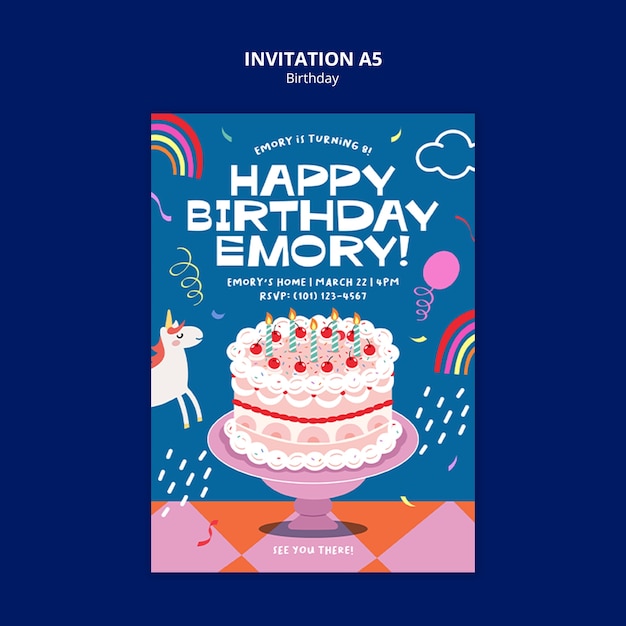 flat design birthday celebration template