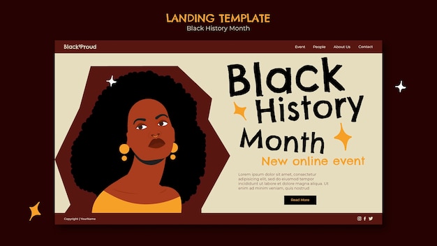 Flat design black history month template