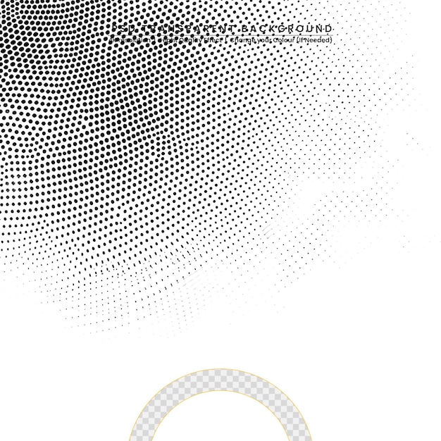 PSD flat design black and white halftone on transparent background