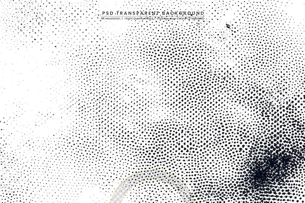 PSD flat design black and white halftone on transparent background